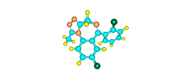 Hydroxybutyraat zure moleculaire structuur geïsoleerd op wit — Stockfoto