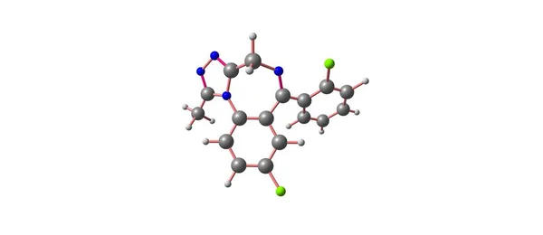 Molekulare Struktur der Hydroxybuttersäure isoliert auf weiß — Stockfoto