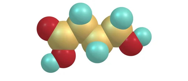 Hydroxymáselná kyselina molekulární struktura izolované na bílém — Stock fotografie