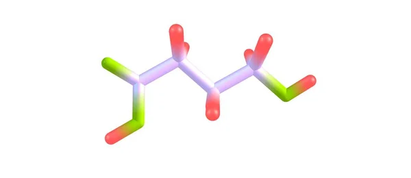 Hydroxybutyraat zure moleculaire structuur geïsoleerd op wit — Stockfoto