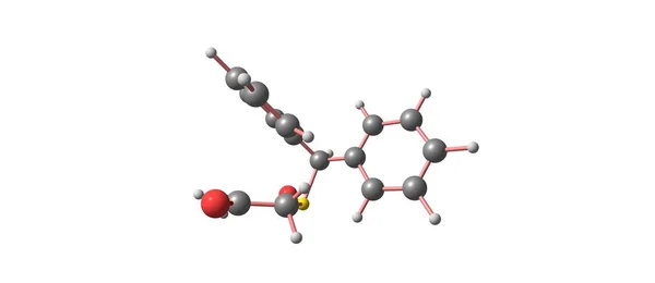 Модафінілова молекулярна структура ізольована на білому — стокове фото