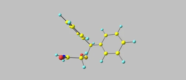 Struttura molecolare di Modafinil isolata su grigio — Foto Stock