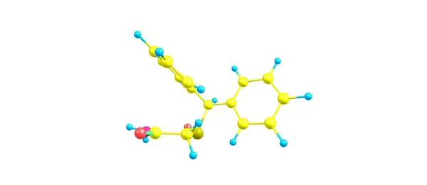 莫达非尼分子结构上白色孤立 — 图库照片