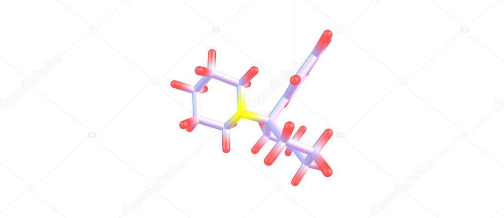 Phencyclidine molecular structure isolated on white