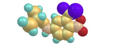 Flutamide moleküler yapısı üzerinde beyaz izole