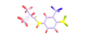 Flutamide moleküler yapısı üzerinde beyaz izole