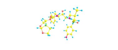 Darunavir moleküler yapısı üzerinde beyaz izole