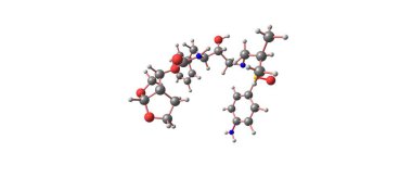 Darunavir moleküler yapısı üzerinde beyaz izole