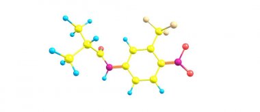 Flutamide moleküler yapısı üzerinde beyaz izole