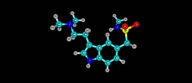 Sumatriptan moleküler yapısı üzerine siyah izole
