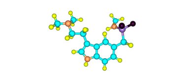 Sumatriptan moleküler yapısı üzerinde beyaz izole