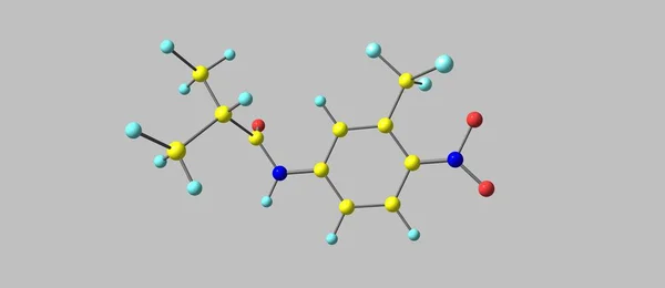 氟他胺分子结构上灰色孤立 — 图库照片