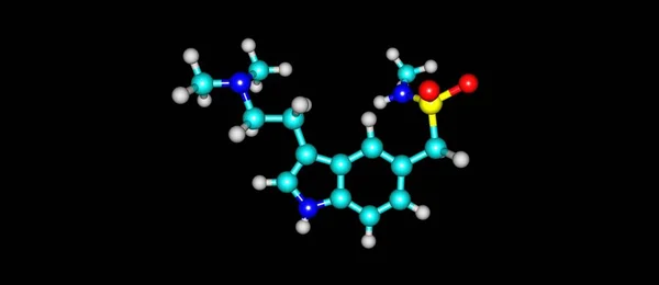 블랙에 고립 된 항생제 분자 구조 — 스톡 사진