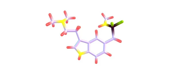 Sumatriptano estrutura molecular isolado em branco — Fotografia de Stock