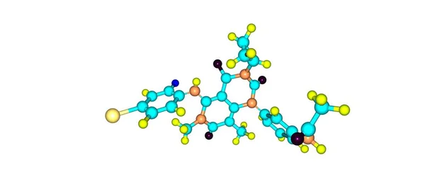 白で隔離 Trametinib 分子構造 — ストック写真