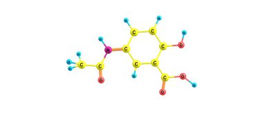 Mesalazine moleküler yapısı üzerinde beyaz izole