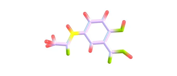 Mesalazina estrutura molecular isolada em branco — Fotografia de Stock