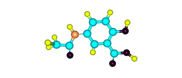 Mesalazine moleküler yapısı üzerinde beyaz izole — Stok fotoğraf