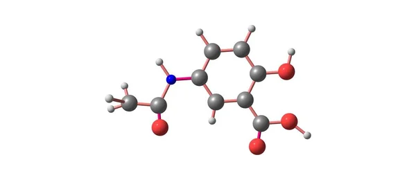 Structure moléculaire de la mésalazine isolée sur blanc — Photo