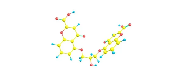 Estructura molecular del ácido cromoglícico aislada en blanco —  Fotos de Stock