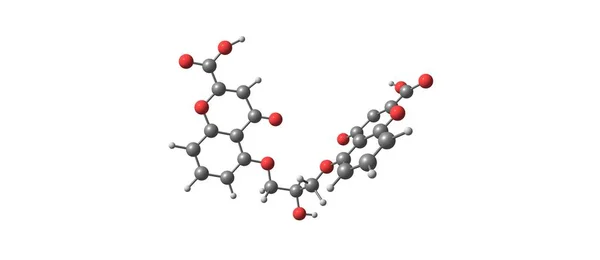 Cromoglicic acid molekulare Struktur isoliert auf weiß — Stockfoto