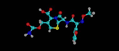 Cefuroxime molecular structure isolated on black clipart