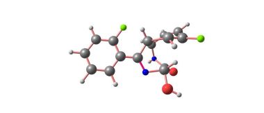 Lorazepam moleküler yapısı üzerinde beyaz izole