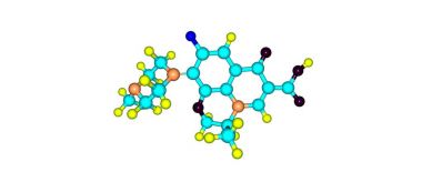 Levofloksasin moleküler yapısı üzerinde beyaz izole