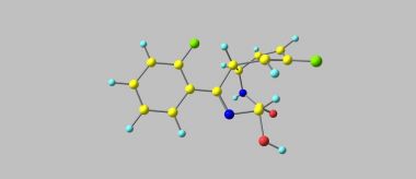 Gri izole Lorazepam moleküler yapısı