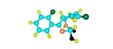 Lorazepam moleküler yapısı üzerinde beyaz izole