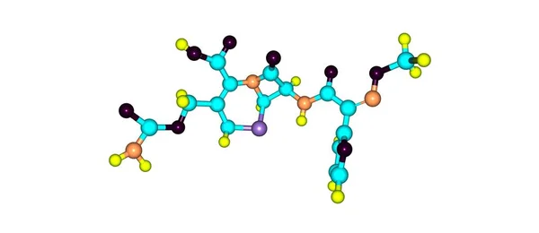 Estrutura molecular da cefuroxima isolada sobre o branco — Fotografia de Stock