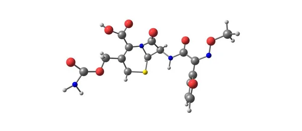 Molekulare Struktur des Cefuroxims isoliert auf weiß — Stockfoto