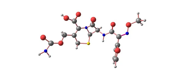 Structure moléculaire du céfuroxime isolée sur blanc — Photo