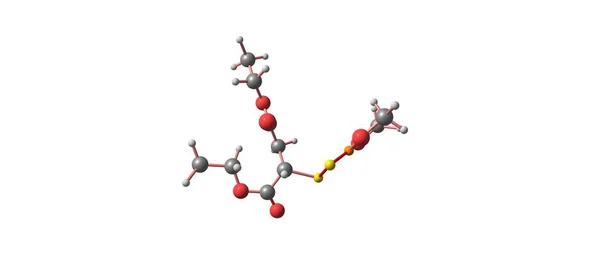 Estructura molecular de malatión aislada en blanco —  Fotos de Stock