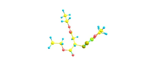 Malathion molekulare Struktur isoliert auf weiß — Stockfoto