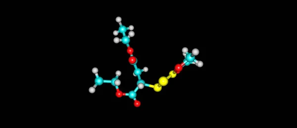 Structura moleculară Malathion izolată pe negru — Fotografie, imagine de stoc