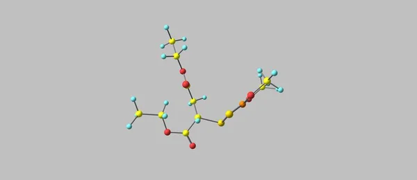 Malation molekylstruktur isolerad på grå — Stockfoto