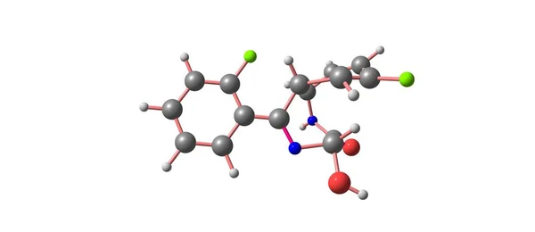 劳拉西泮分子结构上白色孤立 — 图库照片