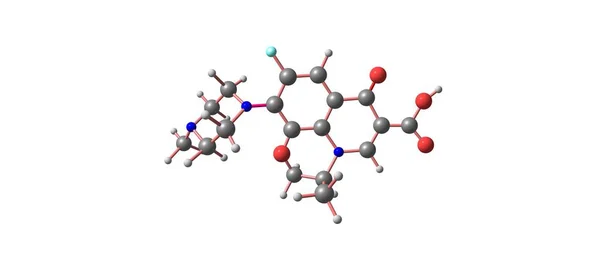Levofloxacino estructura molecular aislada en blanco — Foto de Stock