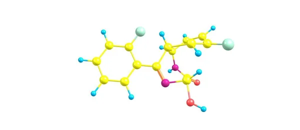 Estrutura molecular de Lorazepam isolada em branco — Fotografia de Stock