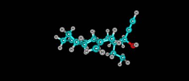 Siyah izole Desogestrel moleküler yapısı