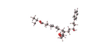 Beyaz izole Latanoprost moleküler yapısı