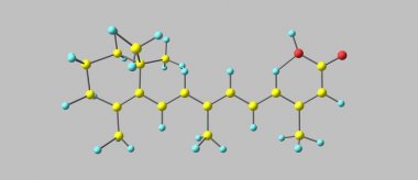 Gri izole izotretinoin moleküler yapısı