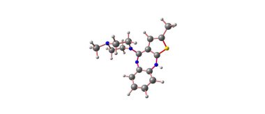 Olanzapin moleküler yapısı üzerinde beyaz izole