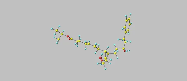 Estructura molecular de Latanoprost aislada en gris —  Fotos de Stock
