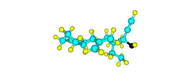 Молекулярная структура дезогестреля изолирована на белом — стоковое фото
