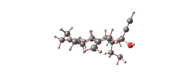 Structure moléculaire du désogestrel isolé sur blanc — Photo