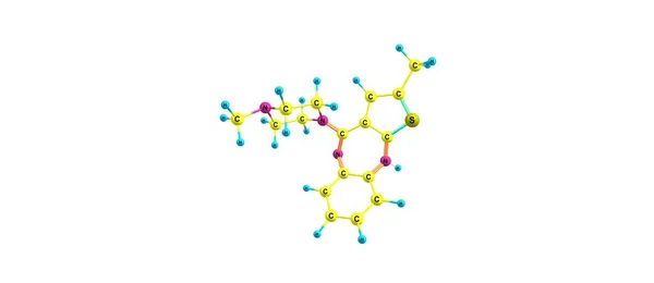 Moleculaire structuur Olanzapine geïsoleerd op wit — Stockfoto