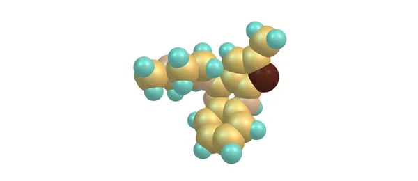 Olanzapin molekulární struktura izolované na bílém — Stock fotografie