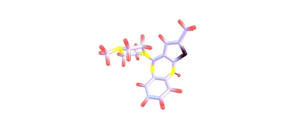 Olanzapina struktury molekularnej na białym tle — Zdjęcie stockowe